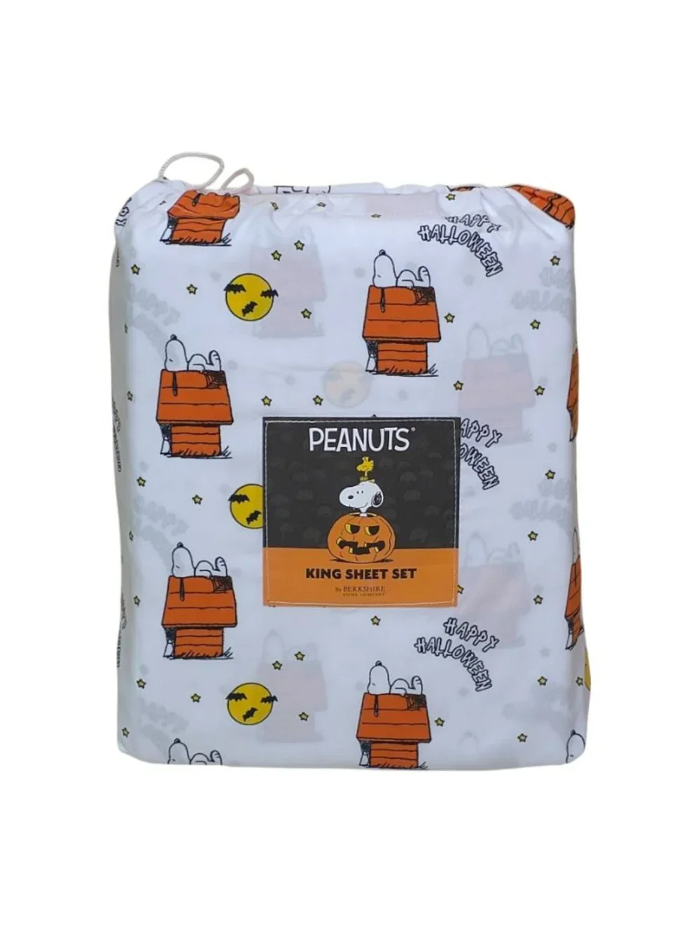 Peanuts Snoopy Halloween King Sheet Set By Berkshire Orange Doghouse Polyester